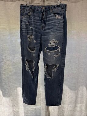 American Eagle - Dark Blue Distressed Women’s Jeans - Size 14 Long
